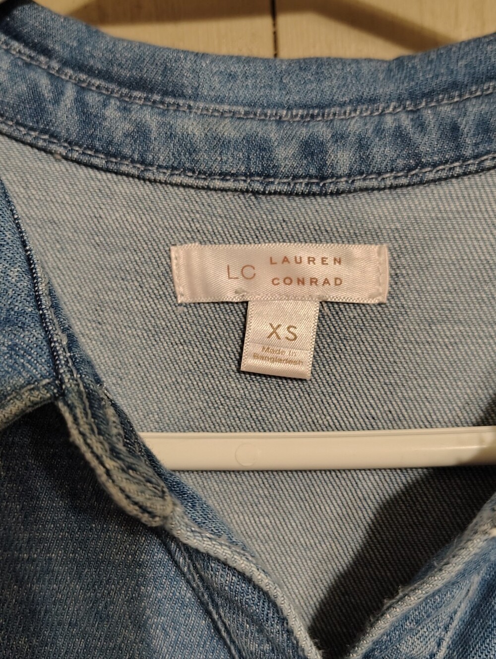Lauren Conrad Denim Button-Front Midi Dress with Tie Belt - Blue - Picture 3 of 5